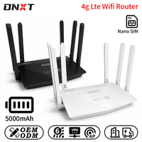 Router DNXT 4g LTE Cat4 2.4GHz Sim Router 4g Wifi WiFi6 300Mbps Modem Router 4g 5000mAh AP/Station Router Kartu Sim Untuk Penggunaan di Rumah
