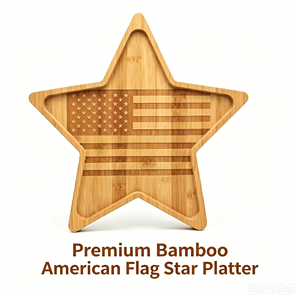 Plateau <span class=keywords><strong>de</strong></span> service en bois en forme d'étoile, planche à charcuterie, plateau pour la décoration <span class=keywords><strong>de</strong></span> fête <span class=keywords><strong>du</strong></span> <span class=keywords><strong>mois</strong></span> <span class=keywords><strong>de</strong></span> <span class=keywords><strong>juillet</strong></span>, fruits, collations, légumes - Product Image 1