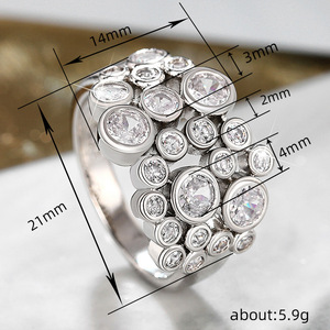 Anello con Design a Motivo Rotondo Irregolare, Anello Classico da Donna - Product Image 6