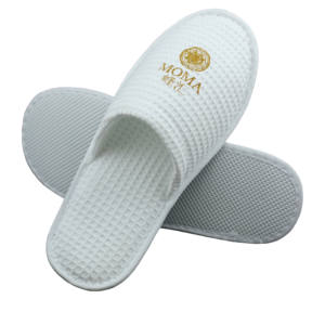 Vente en gros de pantoufles chinoises pantoufles d'hôtel en molleton de <span class=keywords><strong>velours</strong></span> corail avec logo personnalisé pantoufles jetables d'hôtel - Product Image 3