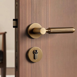 Manijas de Puerta de Latón Sólido para Dormitorio, Venta al Por Mayor de Fábrica, Cerraduras Divididas Silenciosas y Duraderas para Hogares, Mansiones y Edificios Residenciales - Product Image 2