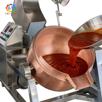Marmite de cuisson en cuivre robuste certifiée CE avec agitateur - Machine à bonbons professionnelle pour le caramel |   Machine de cuisson en cuivre