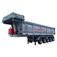 Semi-remorque benne arrière de 40 tonnes avec bâche électrique et structure en acier pour le transport de charges en vrac dans l'exploitation minière et la construction