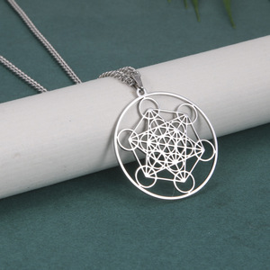 Collier Metatron en Acier Inoxydable, Sceau d'Ange, Archange, Femmes, Hommes, Géométrique, les Secrets des Kabbalistes, Jardin, Bijoux Salomon - Product Image 3