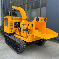 Broyeur de bûches diesel sur chenilles 6140 pour jardin, idéal pour la location en milieu forestier et terrain accidenté.