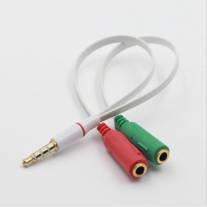 Cable adaptador de audio de 3,5 mm a RCA dual para teléfono móvil con conectores rojo y verde - Product Image 3