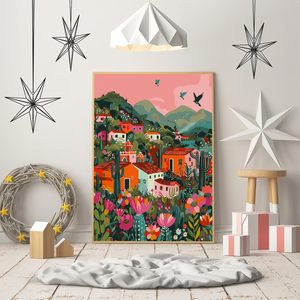 SONGWOO ART - Kits de Pintura por Números Personalizados para Decoración del Hogar, Diseño de Pueblo <span class=keywords><strong>Mexicano</strong></span>, Regalo DIY - Product Image 1