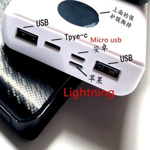Typ C <span class=keywords><strong>Dural</strong></span> USB DIY Tragbares Power Bank-Gehäuse ohne Batterie Hohe Kapazität 10000mAh-20000mAh Lithium-Lade funktion - Product Image 3