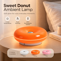 Lampe de table LED créative en forme de donut, rechargeable, avec interrupteur tactile, 5V 5W, pour salon, chevet, bureau, lumière d'ambiance