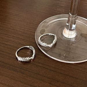 Anillo de Plata de Ley S925 Yinruitai con Diseño de Espiga de Trigo para Mujer, Anillo Abierto con Engaste Pavé, Joyería de Regalo - Product Image 2
