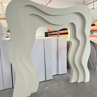 Arc de couleur personnalisé ouvert spécial 3D combinaison de toile de fond incurvée toile de fond de scène de mariage douche nuptiale