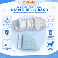 Vente en gros de bandes abdominales jetables pour chiens mâles, couches pour animaux de compagnie avec noyau SAP, protection contre les fuites et ajustement confortable