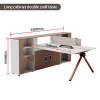 Bureau de travail commercial modulaire ouvert et extensible Liyu personnalisable pour 4 personnes, avec panneau en bois pour poste informatique