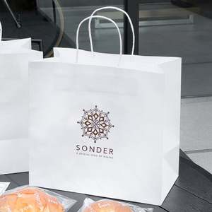 Bolsa de Papel Kraft Reciclable con Logotipo Personalizado para Comida para Llevar de Restaurantes, Ecológica con Laminación para Pizza y Sushi - Product Image 5