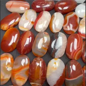 Оптовая продажа высокое качество кристаллы Камни Красный Сардоникс пальмовые камни для украшения