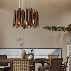 Nuovo Lampadario di Design in <span class=keywords><strong>Legno</strong></span> Massello Illuminazione Creativa per <span class=keywords><strong>Soggiorno</strong></span> Bed and Breakfast Sala da Pranzo Luce a Sospensione - Product Image 2