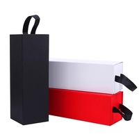 Caja de Regalo Rígida Plegable Personalizada con Asa, Estructura de Sobre, Embalaje de Cartón para Botellas de Vino, Uso Comercial y de Regalo