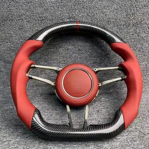 Volante de Fibra de Carbono con Doble Detalle Amarillo a <span class=keywords><strong>Precio</strong></span> de Fábrica, Compatible con Todos los Modelos de <span class=keywords><strong>Porsche</strong></span> <span class=keywords><strong>Cayenne</strong></span> 911 Panamera - Product Image 1