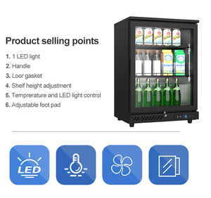 Congélateur vertical commercial, mini-réfrigérateur à bière, réfrigérateur de bar, réfrigérateur sous comptoir avec porte vitrée à charnières - Product Image 3
