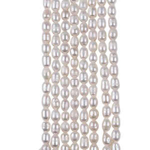 Zhuji 5-6mm White <b>Freshwater</b> Rice <b>Pearl</b> Natural Loose <b>Pearl</b> DIY Necklace <b>Bracelet</b> Material Color Options for Wholesale - Product Image 5
