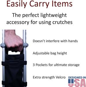 Muestra Gratuita de Bolsa para Accesorios de Muletas y Cojines de Agarre, Bolsa Impermeable Premium para Muletas, Accesorios Ligeros para Muletas - Product Image 3