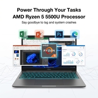 Ordinateur portable Yifang 15,6 pouces avec processeur AMD Ryzen 5 5500U, Windows 11, résolution 1920x1080, idéal pour les professionnels