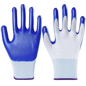 Guantes de nitrilo, guantes de trabajo, guantes de trabajo de nailon de 13 agujas para obras de construcción, resistentes al desgaste, aptos para el trabajo. - Product Image 1