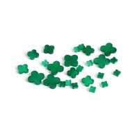 Populaire trèfle à quatre feuilles pierre naturelle Agate 11.2*2mm dalles de pierres précieuses en vrac couleur verte pierre d'agate