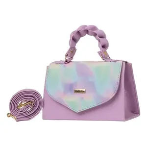 Bolso de Mano Fana para Mujer, Diseño Arcoíris, Microfibra, Cuero Sintético, Asa Superior, Correa de Hombro Desmontable, Uso Diario, a la Moda - Product Image 1