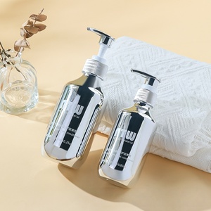 Bouteille en plastique PET personnalisée de 250ml;300ml;480ml;500ml <span class=keywords><strong>Gel</strong></span> douche pour soins de la peau de forme ronde avec emballage de bouteille à pompe - Product Image 3