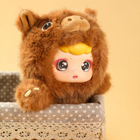 Porte-clés en peluche OEM mignon avec visage en vinyle, pendentifs adorables en peluche de style anime, figurines en vinyle d'animaux personnalisées, jouets en peluche