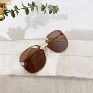 Gafas de Sol Unisex Qianai, Montura Gris, Lentes Gris Marrón, Protección UV400 Tipo 3, Diseño Irregular F4-9119 - Product Image 4