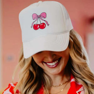 2025 <span class=keywords><strong>Coqueta</strong></span> Sweet Cherry Bow gorra de béisbol moda verano al aire libre playa camionero sombrero - Product Image 4