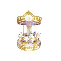 Carrousel à monnayeur pour enfants, petit manège de fête foraine, 6 places, avec chevaux