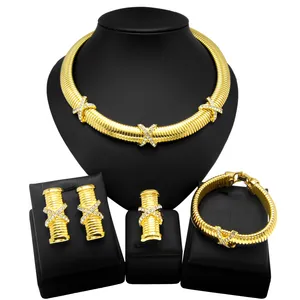 Zhuerrui XX brezilya altın tasarım Choke takı seti zincir yaka İtalyan marka takı seti s düğün parti iyilik mücevher H00274
