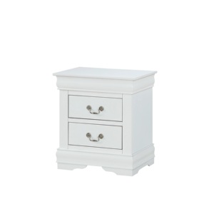 White Louis Philippe Nightstand Solid Wood English Dovetail Construction Antique Nickel Pulls <b>Storage</b> <b>Drawers</b> - Product Image 2