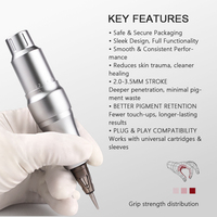 Kit de machine PMU TG003Align, stylo de microblading électrique, aiguille à cartouche universelle 2.0mm-3.3mm, moteur à coupelle creuse réglable