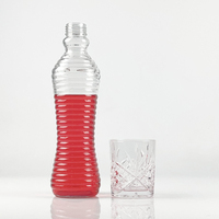 Diseño de rosca logotipo personalizado color claro irregular Reutilizable Botella de vidrio para beber jugo