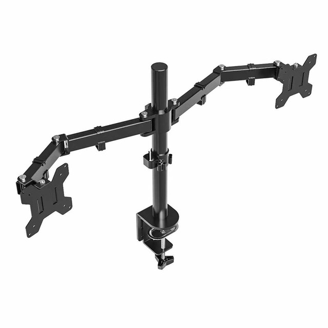 13 to 32 Inch Dual Screen Monitor Arms Height Adjustable Rotatable Angle Computer Display Monitor Stand VESA 75x75mm 100x100mm