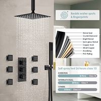 Réglable Carré Thermostatique Bain Douche Robinet Salle De Bains Chaud Froid Montage Mural SPA Pluie Moderne Ensemble De Douche