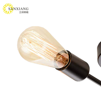 Plafonnier industriel en métal noir, Style rétro E27, luminaire décoratif de plafond, idéal pour un salon, une chambre à coucher ou une cuisine, facile à installer