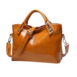 Wholesale Vintage Women's Casual <b>Tote</b> <b>Bag</b> Fashion Oil Wax Leather Zipper Vegan Cotton Lining Dropshipping Available - Product Image 3