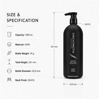 Bouteille Pompe en Plastique HDPE Vide 1000ml, Écologique, Rechargeable, Blanc Mat, Distributeur de Shampooing et Gel Douche pour Salle de Bain Familiale