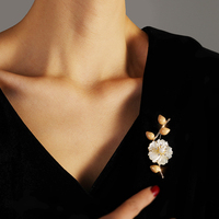 Soldes Exceptionnelles XILIANGFEZI : Broches Fleur de Lotus en Émail Cuivre et Perles, Motif Coquillage Méduse Naturel