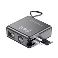 Batterie externe magnétique 15000 mAh avec affichage numérique, chargeur rapide sans fil PD45W/PD20W et support pour iPhone, Apple Watch et ordinateurs portables