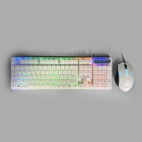 Nouveau clavier et souris de jeu USB filaire économique transparent 2025 à 104 touches avec rétroéclairage LED, plug and play