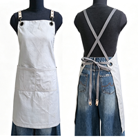 Tablier de travail en toile uni simple et durable avec poches tendance pour café, restauration, serveur – Circonférence de la taille
