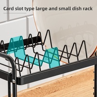 Porte-vaisselle en métal à deux niveaux OEM personnalisé avec plateau d'égouttage de la vaisselle Support de rangement de cuisine Organisateur de rangement pour le séchage de la vaisselle et du bol