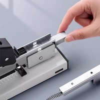 Mini Engrapadora Manual de Oficina para Estudiantes, Multifuncional, de Gran y Mediana Resistencia, para Encuadernación de Libros, Material Plástico, Logotipo Impreso, 100 Unidades