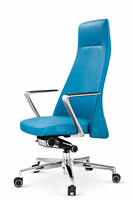 Chaise de bureau de direction moderne à dossier haut en cuir PU, ergonomique, pivotante, avec accoudoirs et roulettes
